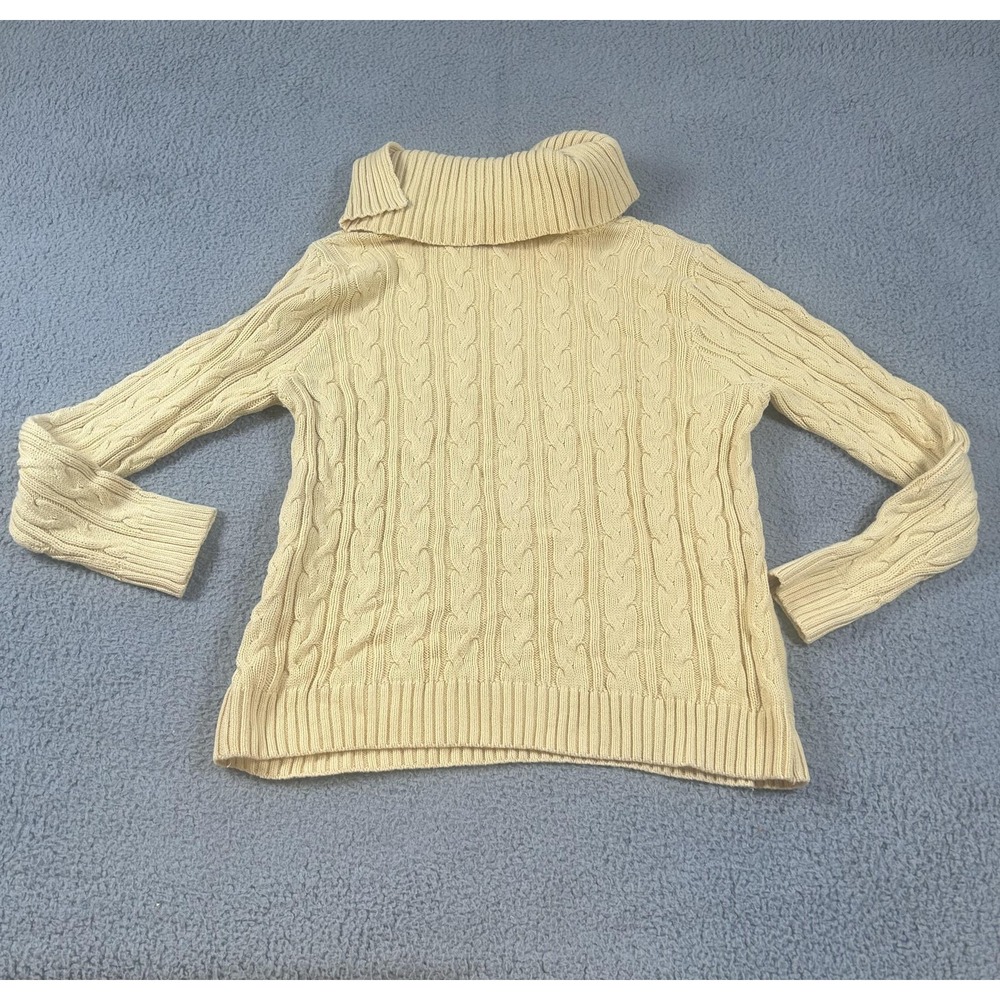 Jeanne Pierre Sweater Womens XL White Cable Diamond Knit Cowl Neck Pullover - Picture 2 of 15